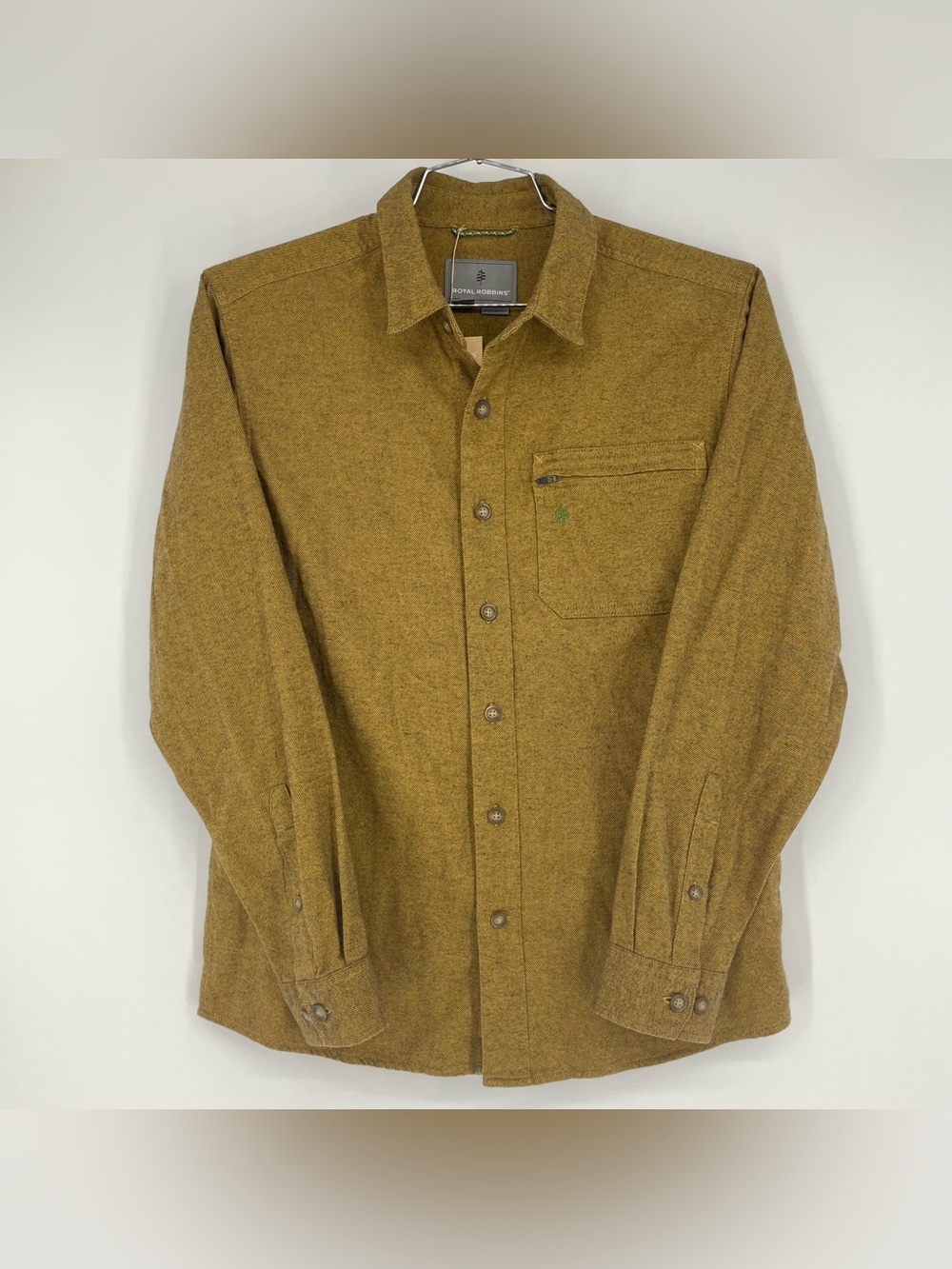 Royal Robbins Coastal Flannel long sleeve button up shirt Wood Thrush